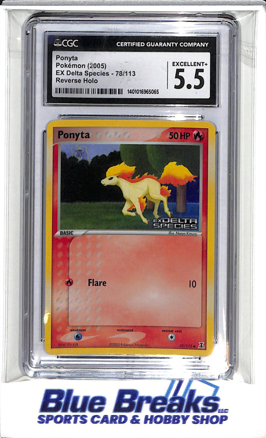 2005 Pokémon - EX Delta Species - Reverse Holo - Ponyta - #78/113 - CGC 5.5 - drop