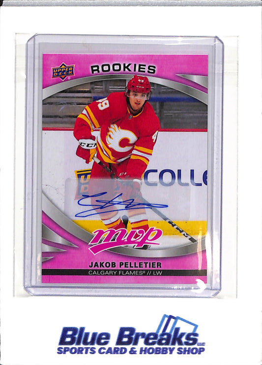 2023-24 Upper Deck - MVP - Rookies - pink - Jakob Pelletier - auto - #228 - hockey - Flames - drop