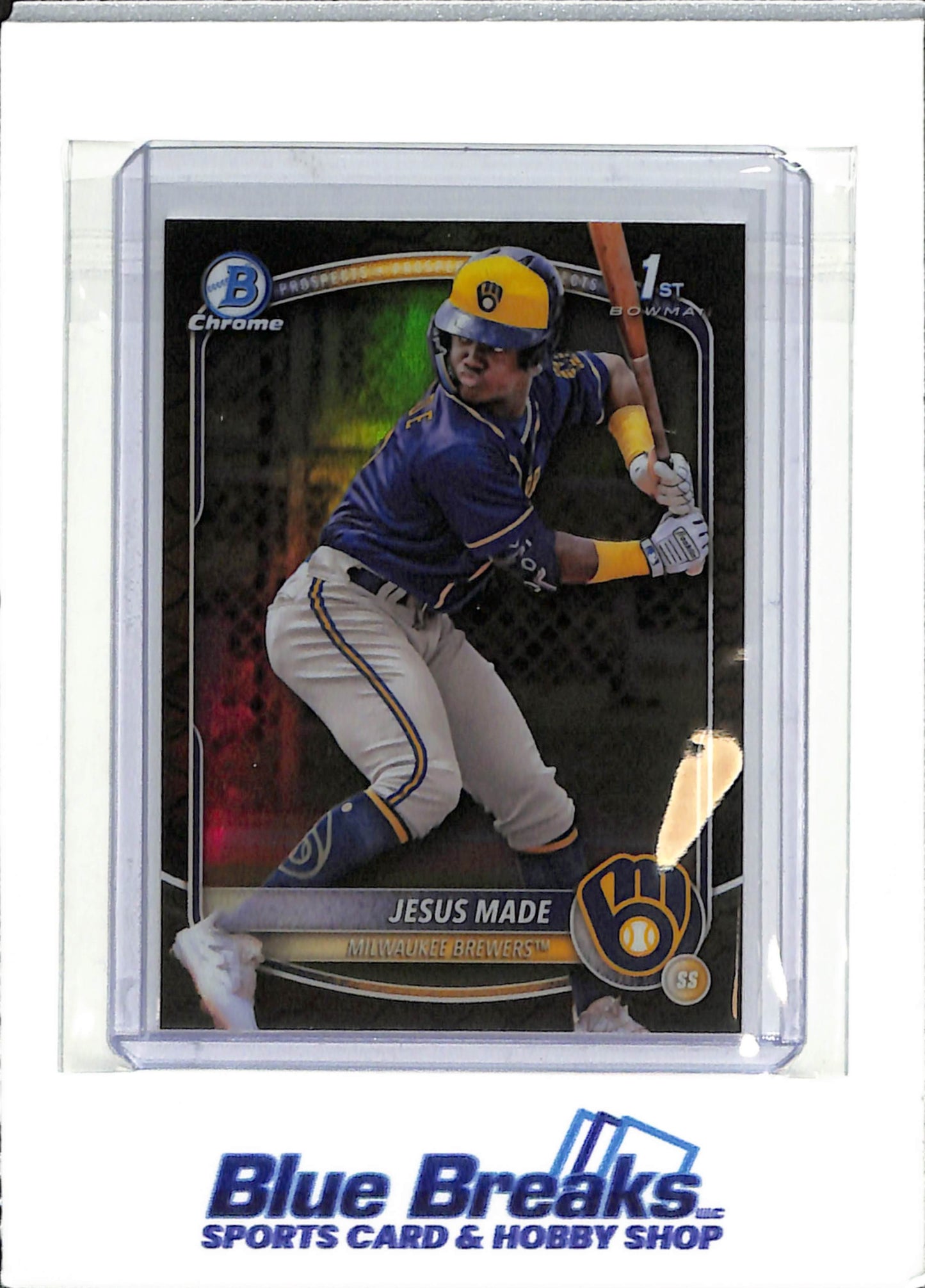 2025 Bowman Chrome - 1st Bowman - reptilian refractor - Jesus Made - #BCP-50 - baseball - Brewers