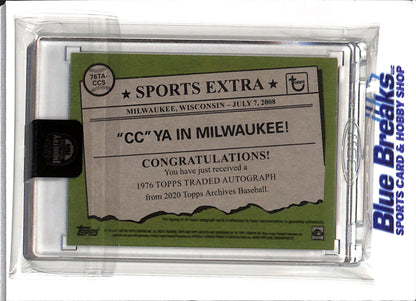 2026 Topps Industry Conference - 2020 Topps - Archives - 1976 Topps Traded - CC Sabathia - auto - 32/99 - #76TA-CCS - baseball - Brewers