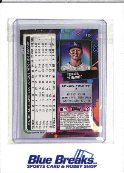 2024 Topps Cosmic Chrome - Yoshinobu Yamamoto - RC - #125 - baseball - Dodgers