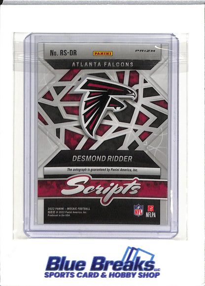 2022 Panini - Mosaic - Scripts - Desmond Ridder - auto - RC - #RS-DR - football - Falcons