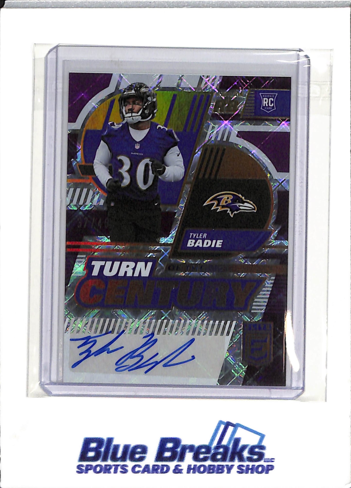 2022 Panini - Donruss Elite - Turn of the Century - purple - Tyler Badie - auto - 37/49 - RC - #TC-62 - football - Ravens