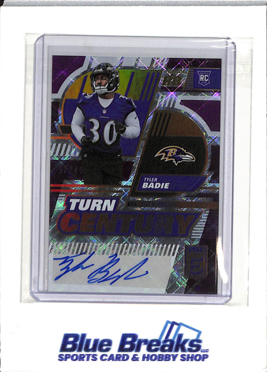2022 Panini - Donruss Elite - Turn of the Century - purple - Tyler Badie - auto - 37/49 - RC - #TC-62 - football - Ravens