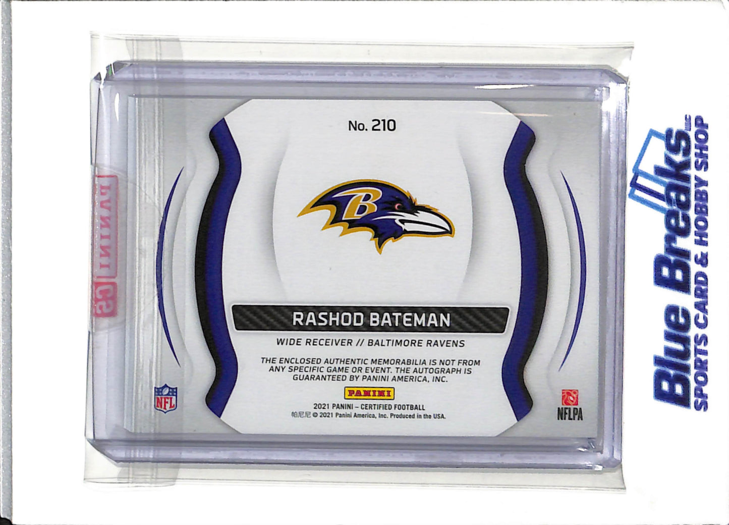 2021 Panini - Certified - Freshman Fabrics - Rashod Bateman - relic - auto - 077/199 - RC - #210 - football - Ravens