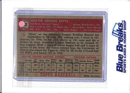 1952 Topps - Walter "Hoot" Evers - #222 - baseball - Tigers
