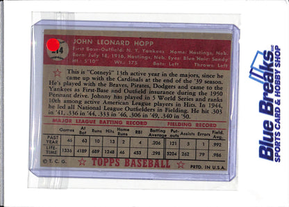 1952 Topps - Johnny Hopp - #214 - baseball - Yankees