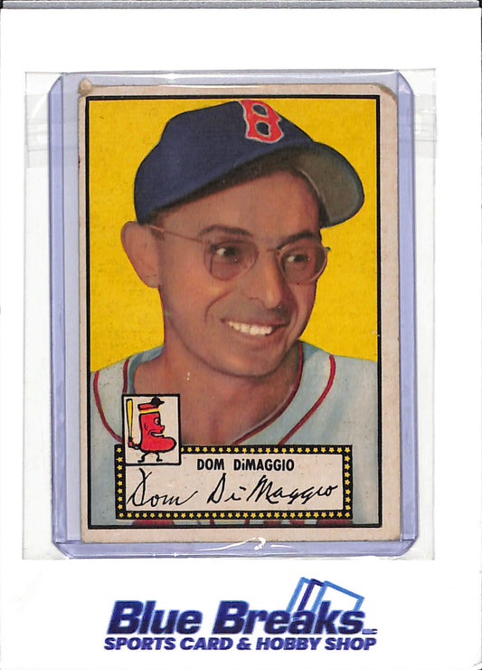 1952 Topps - black back - Dom DiMaggio - #22 - baseball - Red Sox