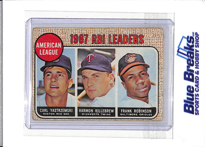1968 Topps - 1967 RBI Leaders - American League - Carl Yastrzemski - Harmon Killebrew - Frank Robinson - #4 - baseball