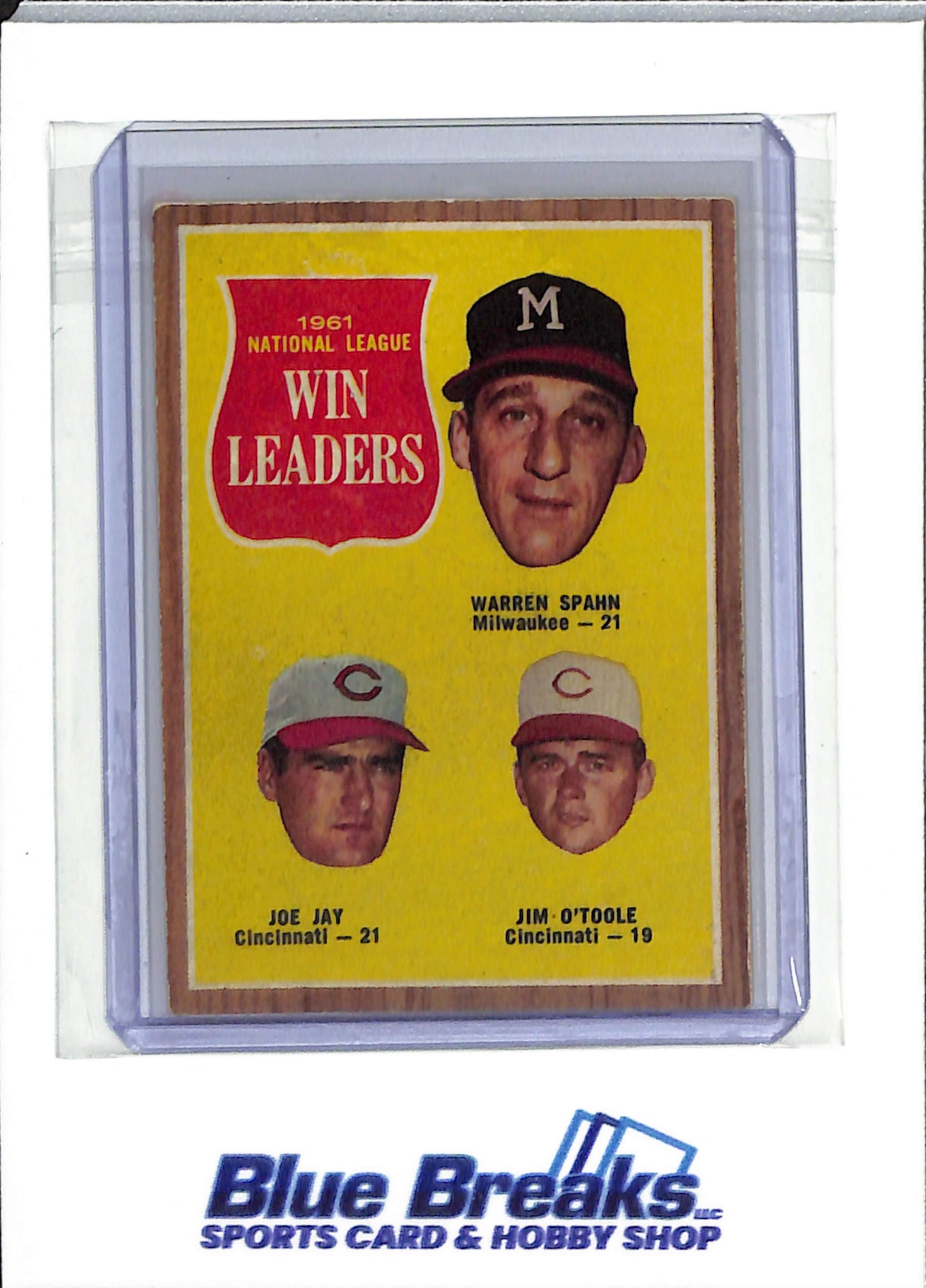 1962 Topps - 1961 National League Win Leaders - Warren Spahn - Joe Jay - Jim O'Toole - #58 - baseball