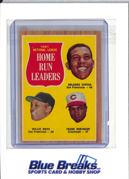 1962 Topps - 1961 National League Home Run Leaders - Orlando Cepeda - Willie Mays - Frank Robinson - #54 - baseball