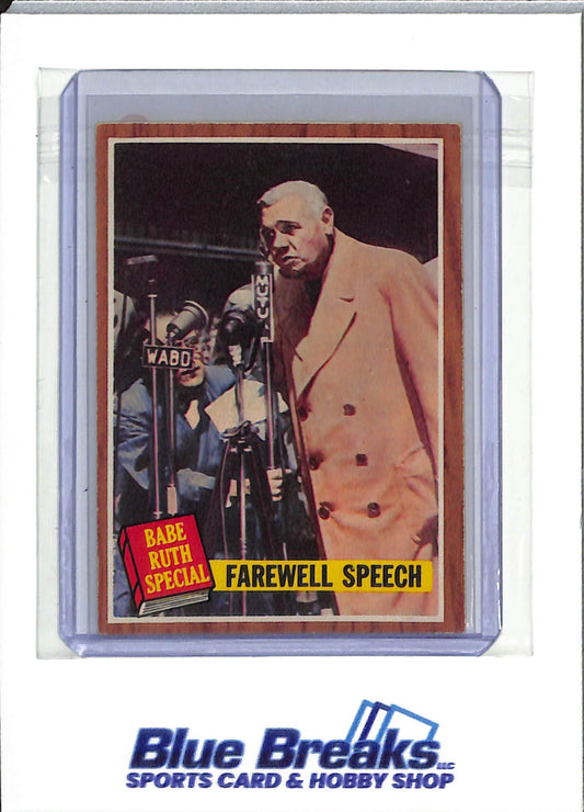 1962 Topps - Babe Ruth Special - Farewell Speech - #144 - baseball - Yankees
