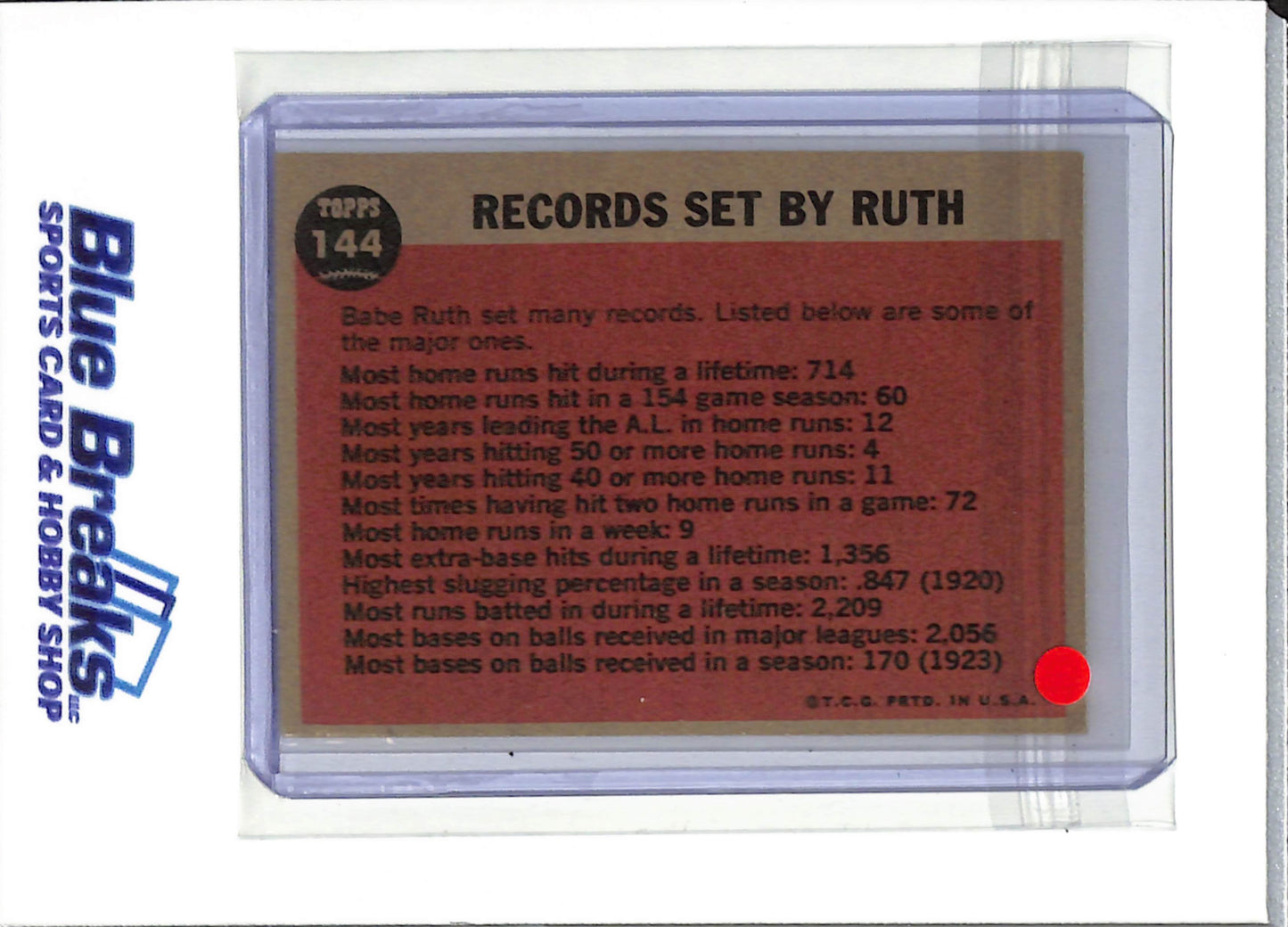 1962 Topps - Babe Ruth Special - Farewell Speech - #144 - baseball - Yankees
