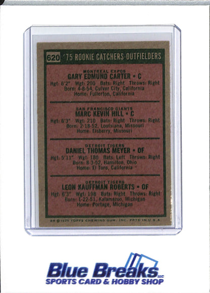 1975 Topps - Rookie Catchers-Outfield - Gary Carter - Marc Hill - Danny Meyer - Leon Roberts - #620 - baseball