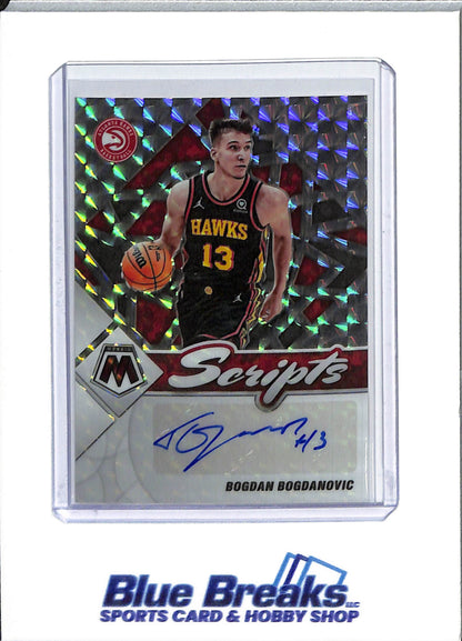 2021-22 Panini - Mosaic - Scripts - prizm - Bogdan Bogdanovic - auto - #SC-BOB - basketball - Hawks