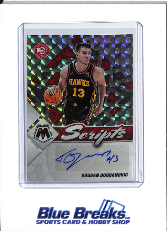 2021-22 Panini - Mosaic - Scripts - prizm - Bogdan Bogdanovic - auto - #SC-BOB - basketball - Hawks