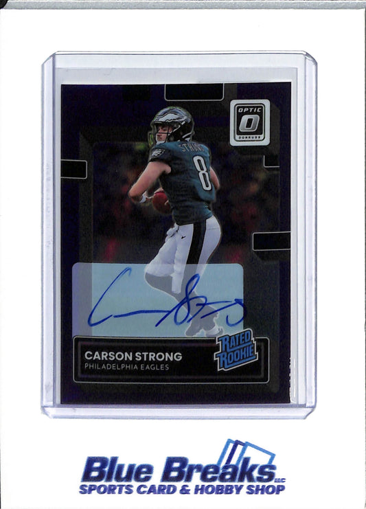 2022 Panini - Donruss Optic - purple - Carson Strong - auto - 27/35 - #211 - football - Eagles