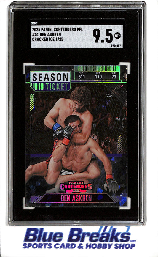 2025 Panini - Contenders - PFL - Cracked Ice - Season Ticket - Ben Askren - 1/25 - #51 - SGC 9.5 - MMA - Welterweight