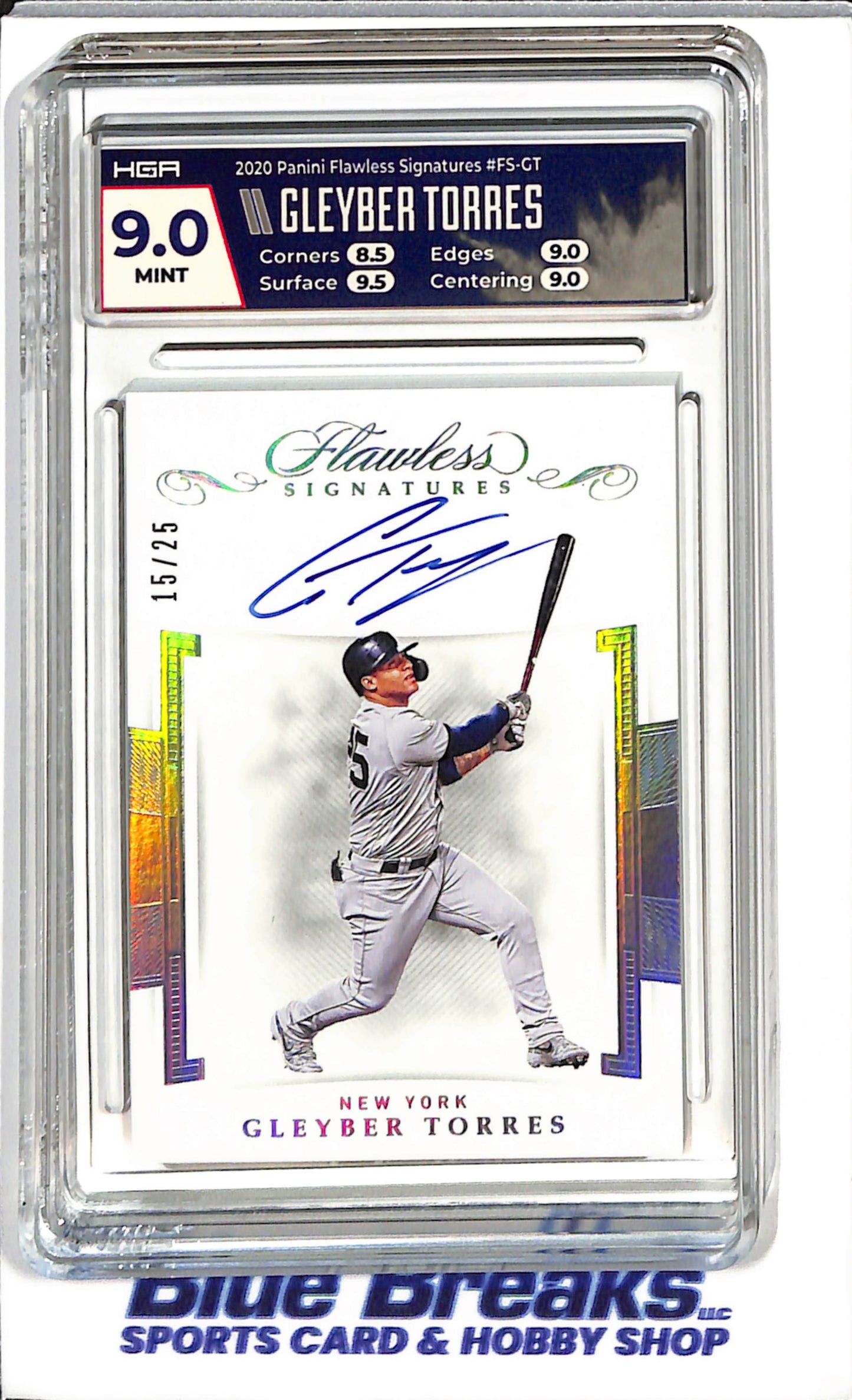 2020 Panini - Flawless Signatures - Gleyber Torres - auto - 15/25 - #FS-GT - HGA 9.0 - baseball - Yankees