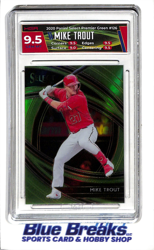 2020 Panini - Select - Premier Green - Mike Trout - 65/99 - #126 - HGA 9.5 - baseball - Angels