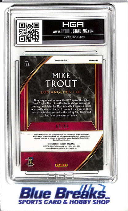2020 Panini - Select - Premier Green - Mike Trout - 65/99 - #126 - HGA 9.5 - baseball - Angels