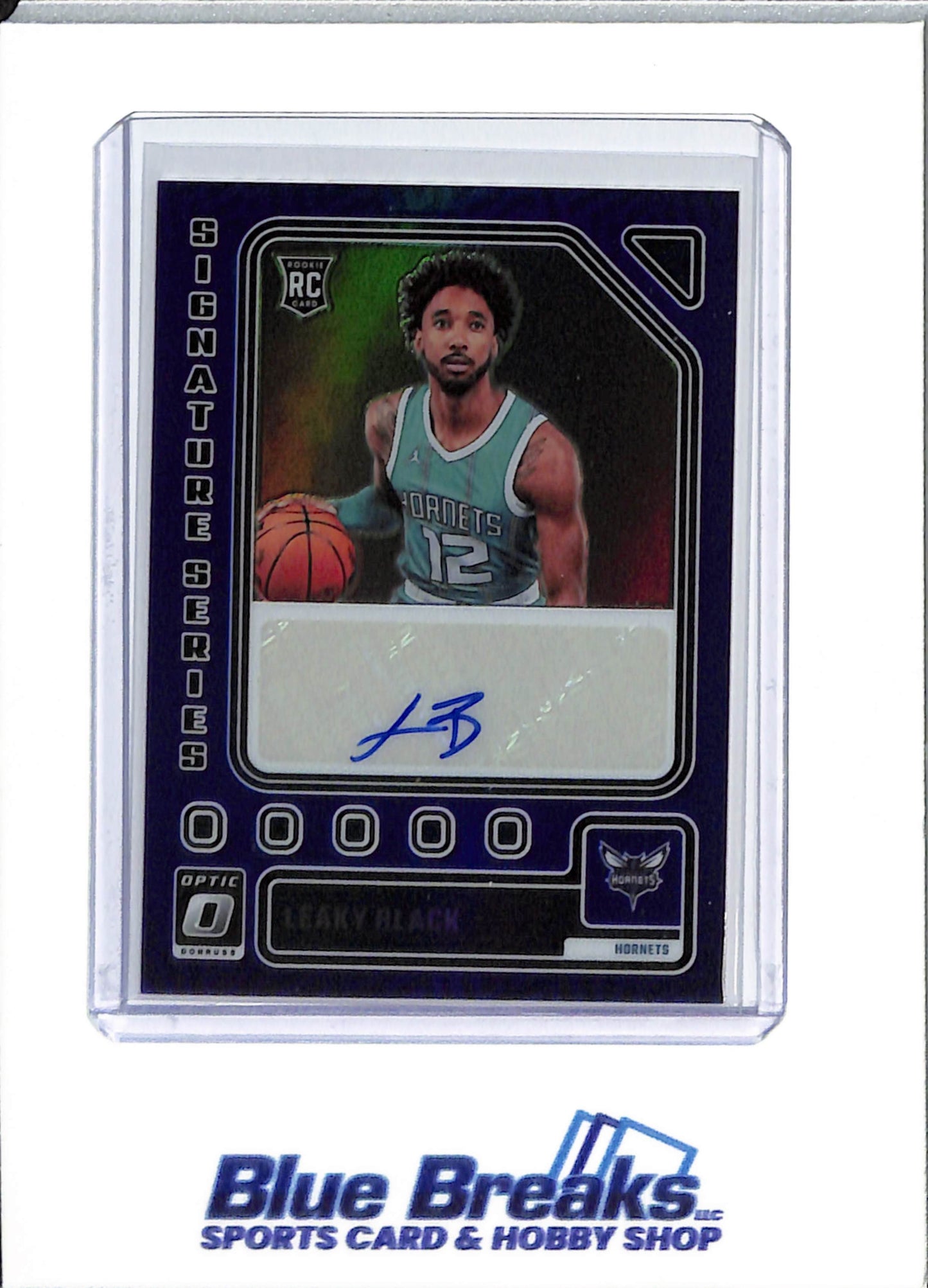 2023-24 Panini - Donruss Optic - Signature Series - blue - Leaky Black - auto - 13/25 - RC - #SS-BLK - basketball - Hornets