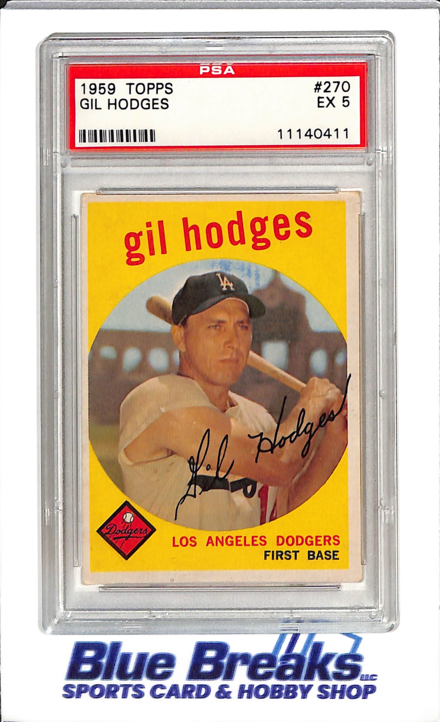 1959 Topps - Gil Hodges - #270 - PSA 5 - baseball - Dodgers