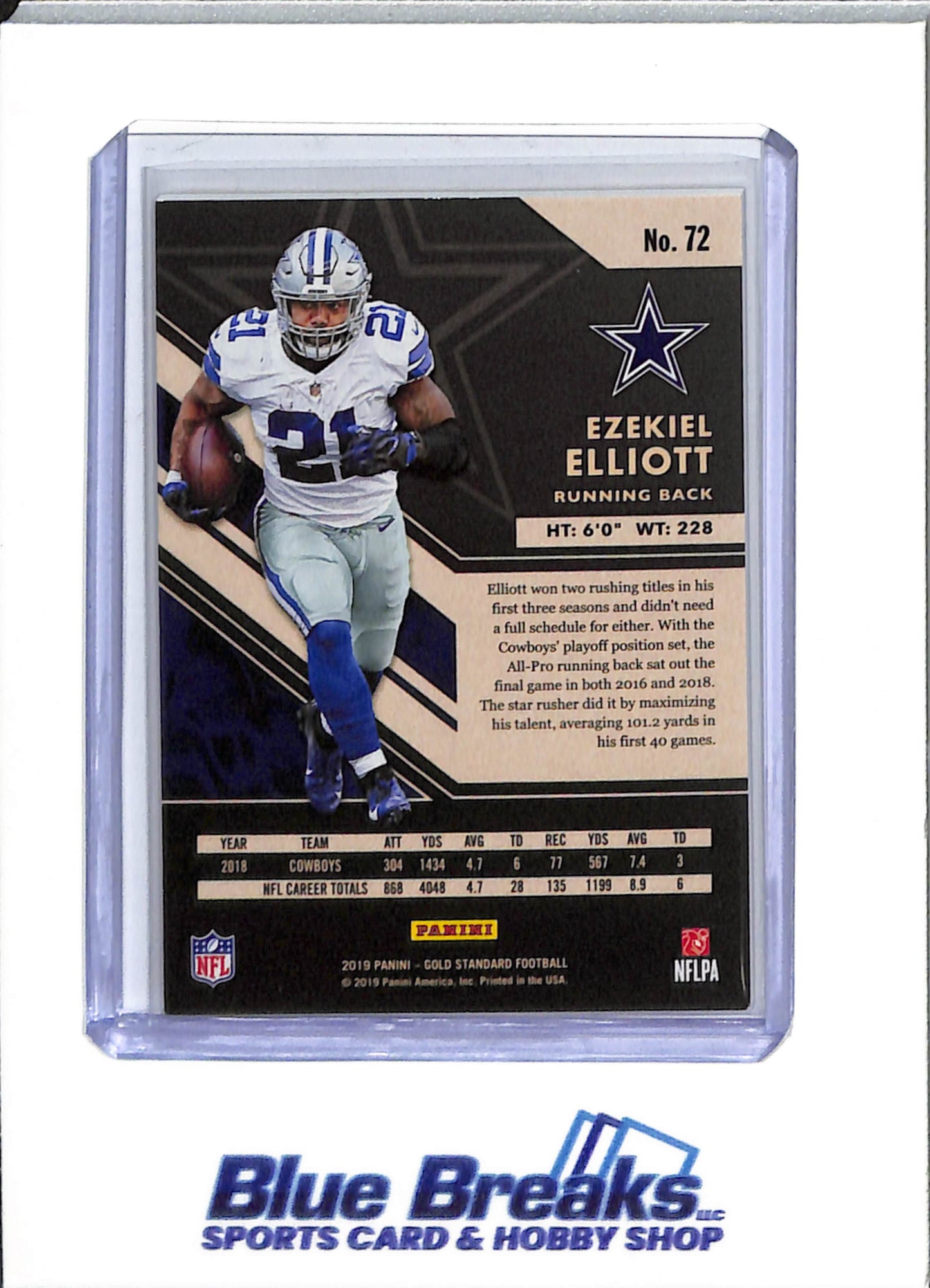 2019 Panini - Gold Standard - Platinum - Ezekiel Elliott - 22/75 - #72 - football - Cowboys