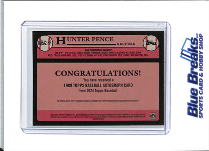 2024 Topps - 35th Anniversary - 1989 Topps - Hunter Pence - auto - #89BA2-HP - baseball - Giants