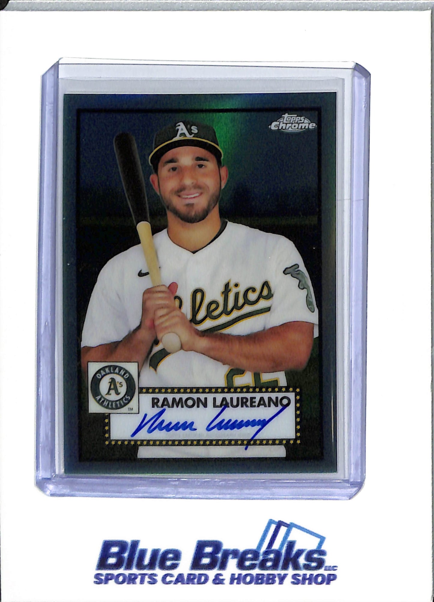 2021 Topps Chrome - Platinum - aqua refractor - Ramon Laureano - 038/150 - baseball - Athletics