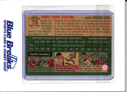 1954 Topps - Bob Scheffing - #76 - baseball - Cubs