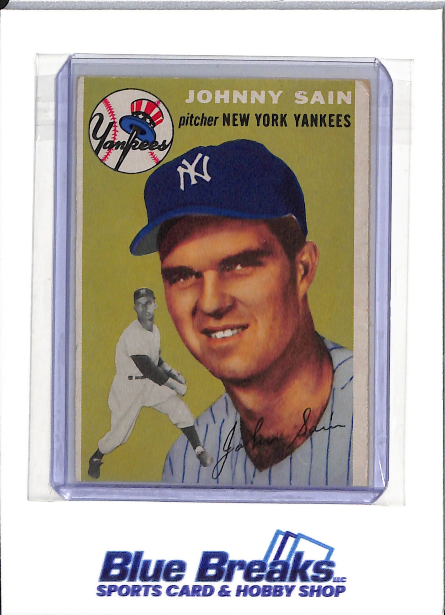 1954 Topps - Johnny Sain - #205 - baseball - Yankees