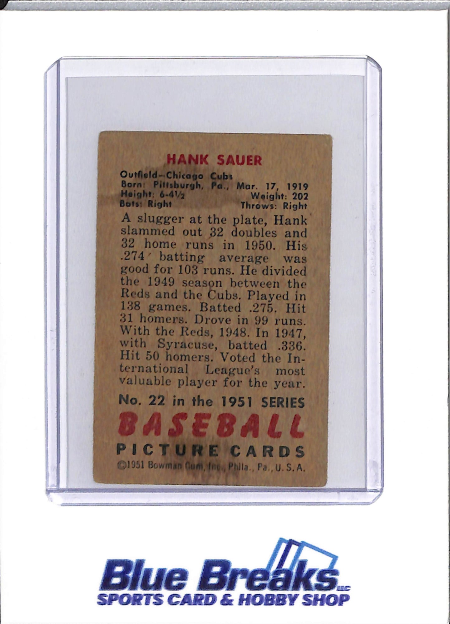 1950 Bowman - Rae Scarborough - #108 - baseball - Senators/Twins - drop