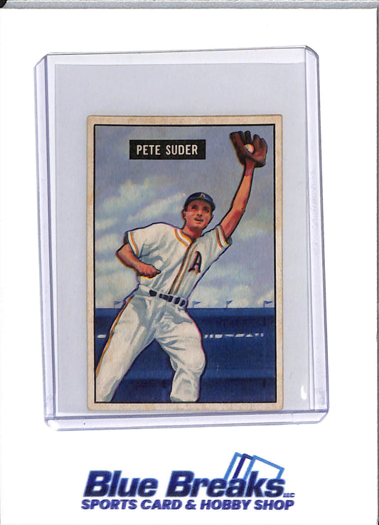 1951 Topps - Pete Suder - #154 - baseball - Athletics - drop
