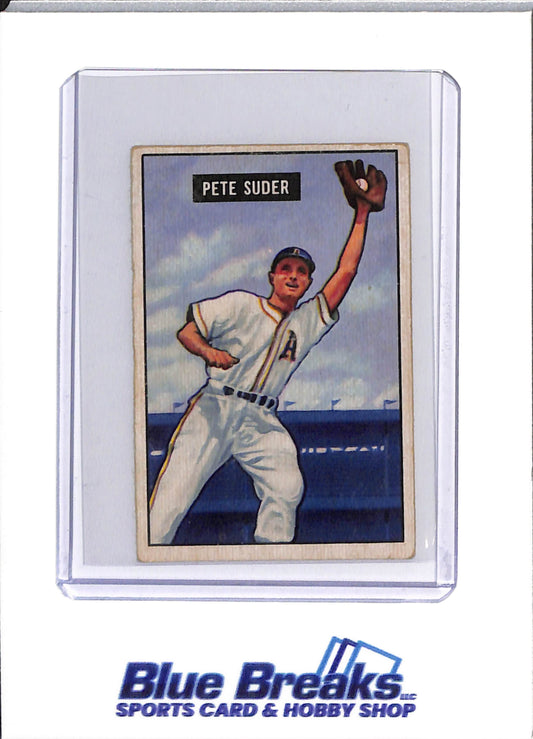 1951 Topps - Pete Suder - #154 - baseball - Athletics - drop