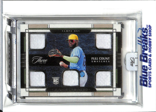 2024 Panini - Three and Two - Full Count Swatches - Junior Caminero - quintet relic - 23/32 - RC - #FCS-JC - baseball - Rays - drop