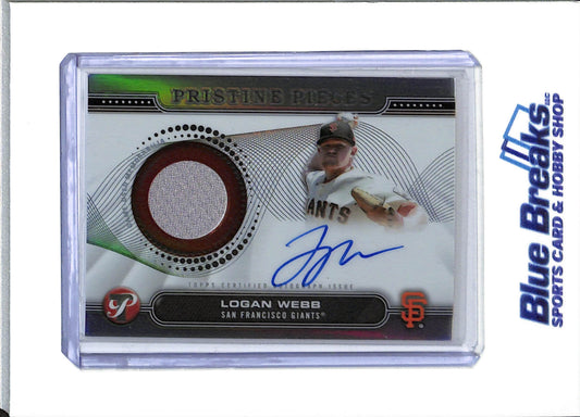 2024 Topps - Pristine - Pristine Pieces - Logan Webb - auto - relic - #PPAR-LW - baseball - Giants - drop