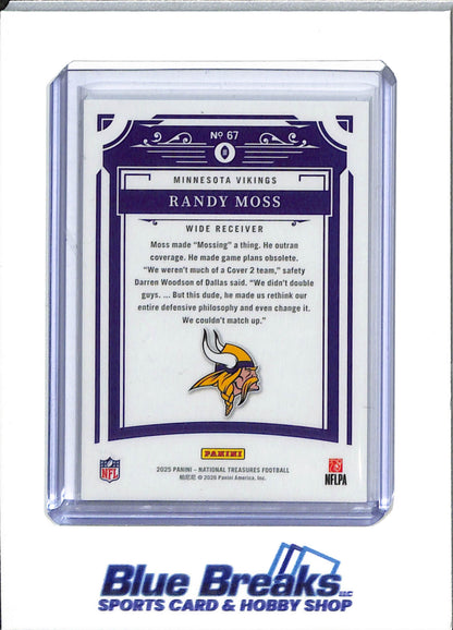2025 Panini - National Treasures - Randy Moss - 08/99 - #67 - football - Vikings - drop