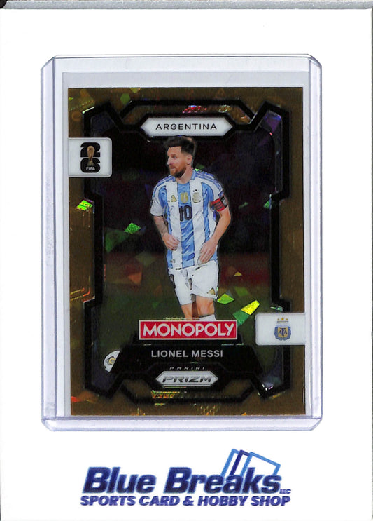 2026 Panini - Monopoly - Prizm FIFA World Cup 26 - gold cracked ice - Lionel Messi - #1 - soccer - Argentina - Inter Miami - drop