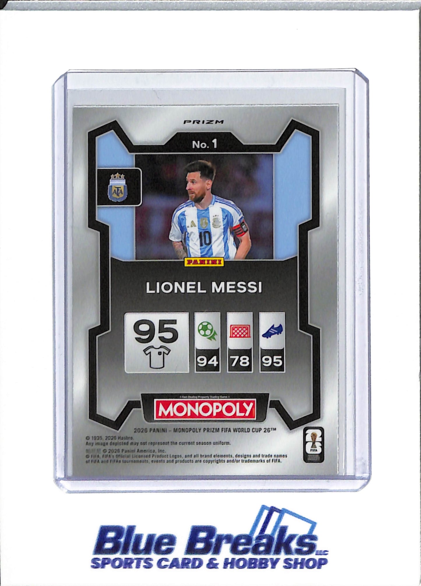 2026 Panini - Monopoly - Prizm FIFA World Cup 26 - gold cracked ice - Lionel Messi - #1 - soccer - Argentina - Inter Miami - drop
