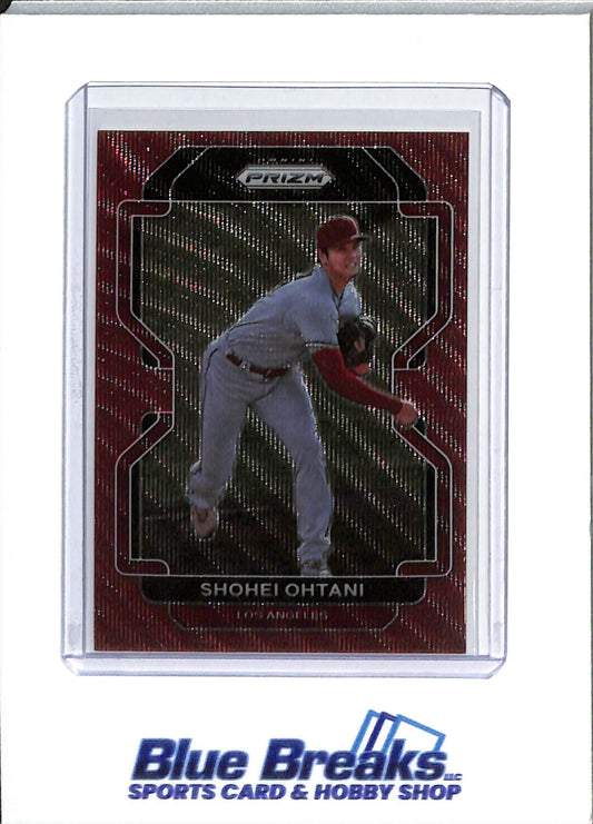 2022 Panini - Prizm - red wave - Shohei Ohtani - 42/99 - #41 - baseball - Angels - drop