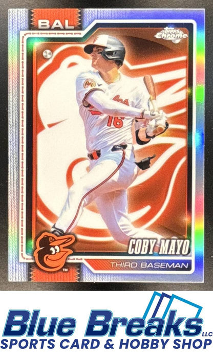 2026 Topps Chrome Coby Mayo #139 Lightboard Logo Variation Baltimore Orioles