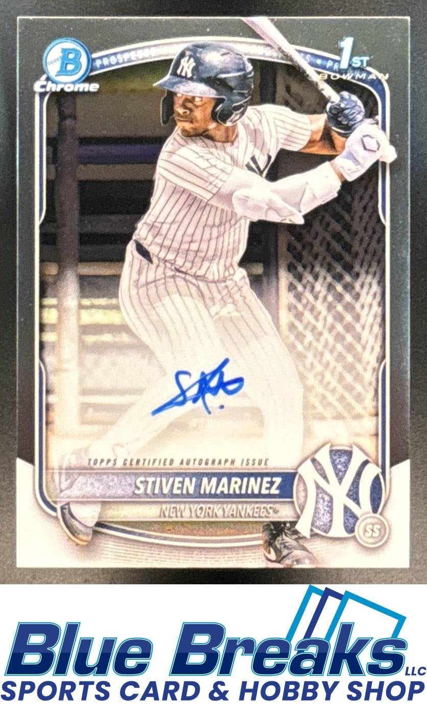 2025 Bowman Chrome Auto Stiven Marinez [RC] #CPA-SMA 1st Prospect Yankees