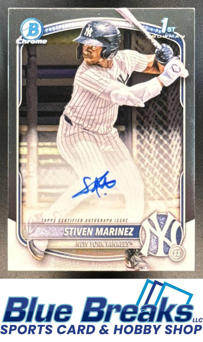 2025 Bowman Chrome Auto Stiven Marinez [RC] #CPA-SMA 1st Prospect Yankees