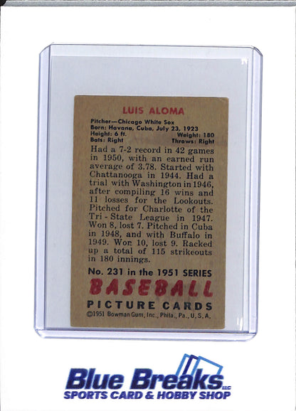 1951 Bowman - Luis Aloma - #231 - baseball - White Sox