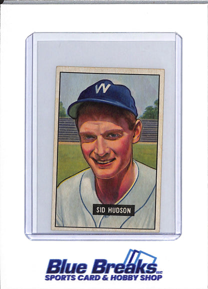 1951 Bowman - Sid Hudson - #169 - baseball - Senators/Twins