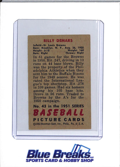 1951 Bowman - Billy Demars - #43 - baseball - Browns/Orioles