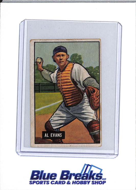 1951 Bowman - Al Evans - #38 - baseball - Red Sox