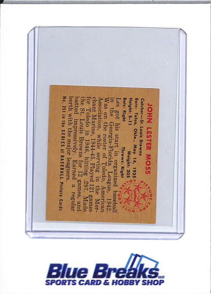 1950 Bowman - Les Moss - #251 - baseball - Browns/Orioles