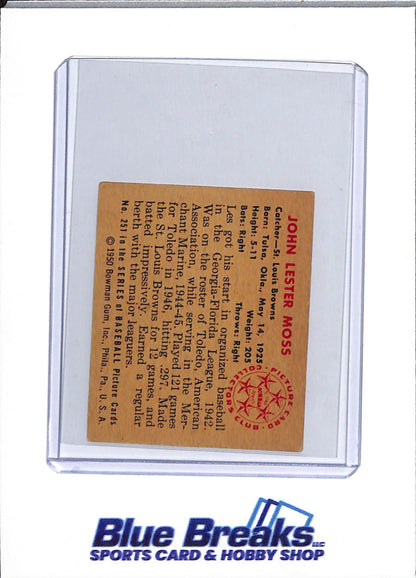 1950 Bowman - Les Moss - #251 - baseball - Browns/Orioles